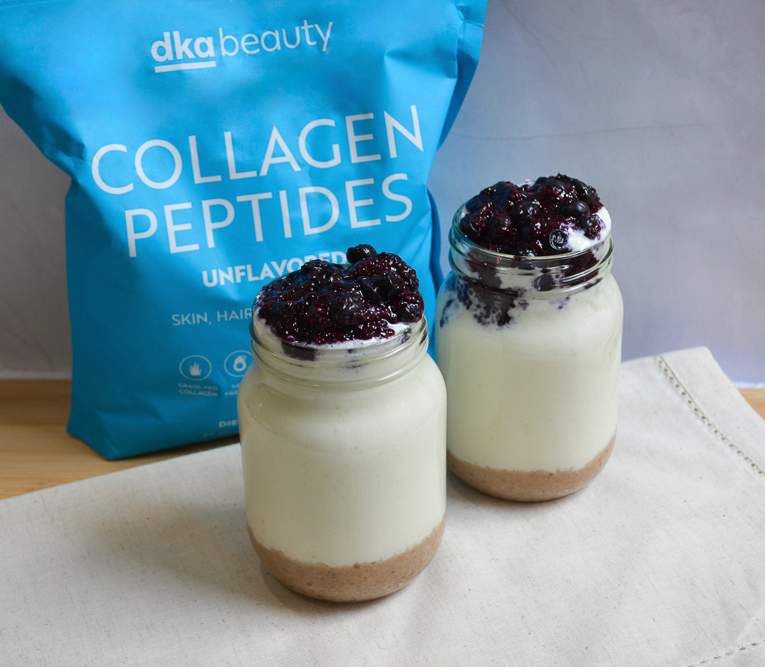 Collagen Cottage Cheese Cheesecake with Wild Blueberry Chia Jam &ndash; Dr. Kellyann
