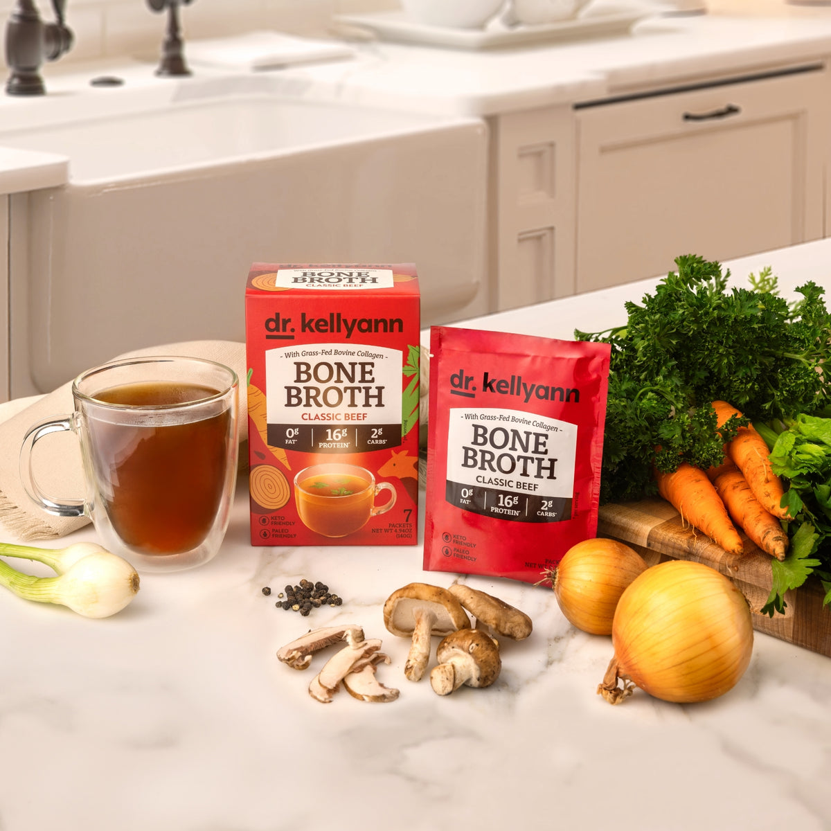 Classic Beef Bone Broth Dr. Kellyann's Bone Broth Collagen Protein