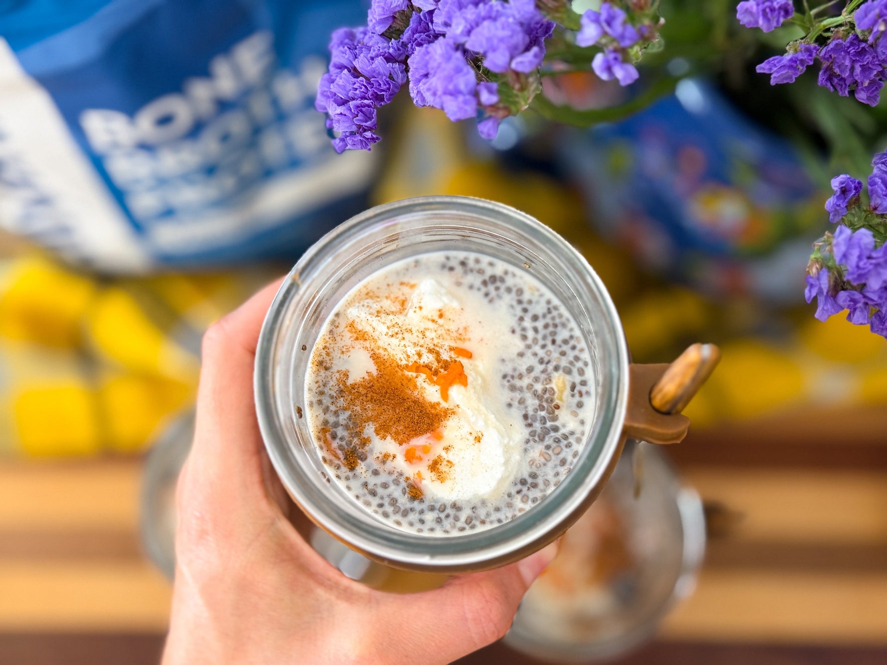 Healthy Carrot Cake Overnight Chia Pudding (High Protein)