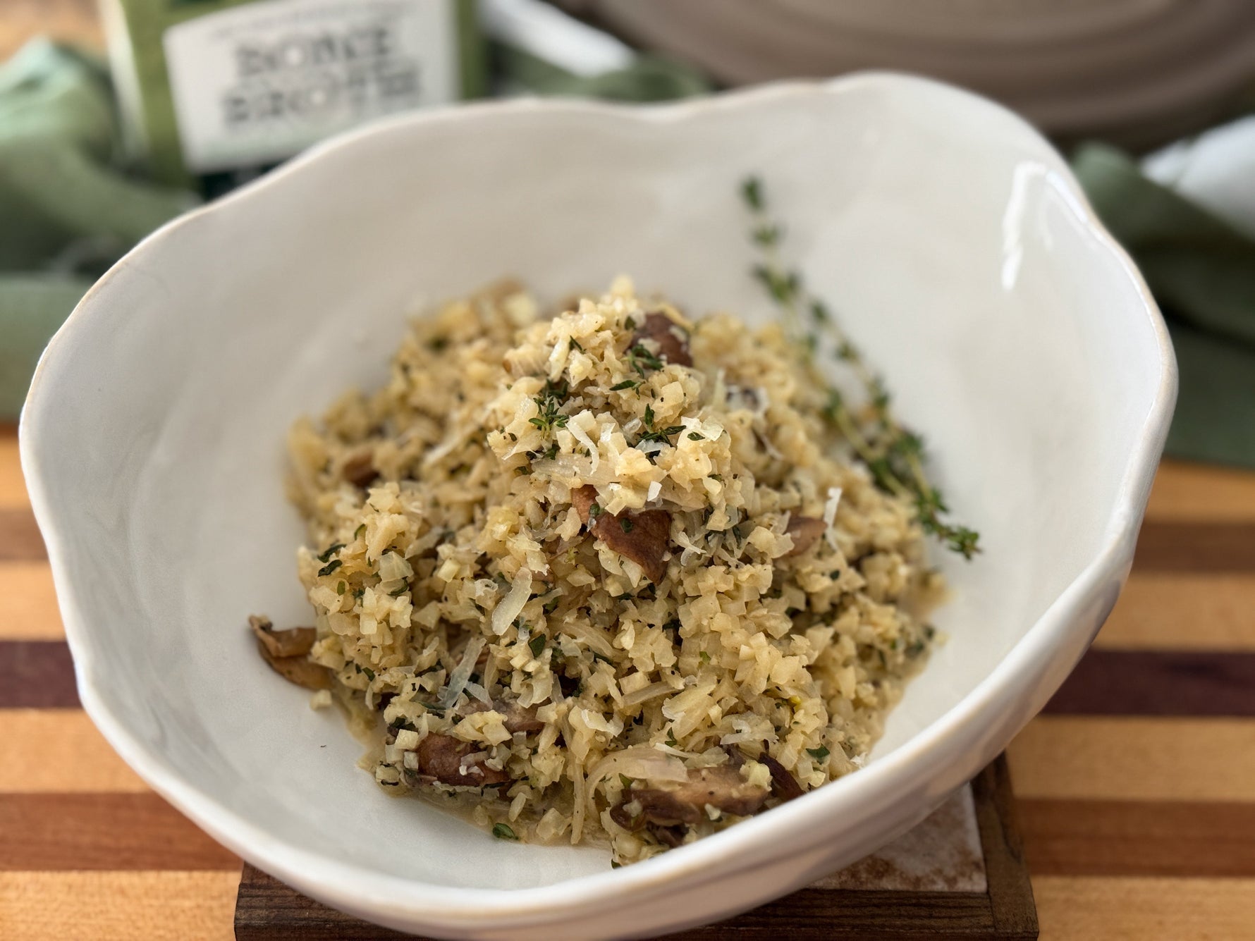 Roasted Rosemary Cauliflower Risotto
