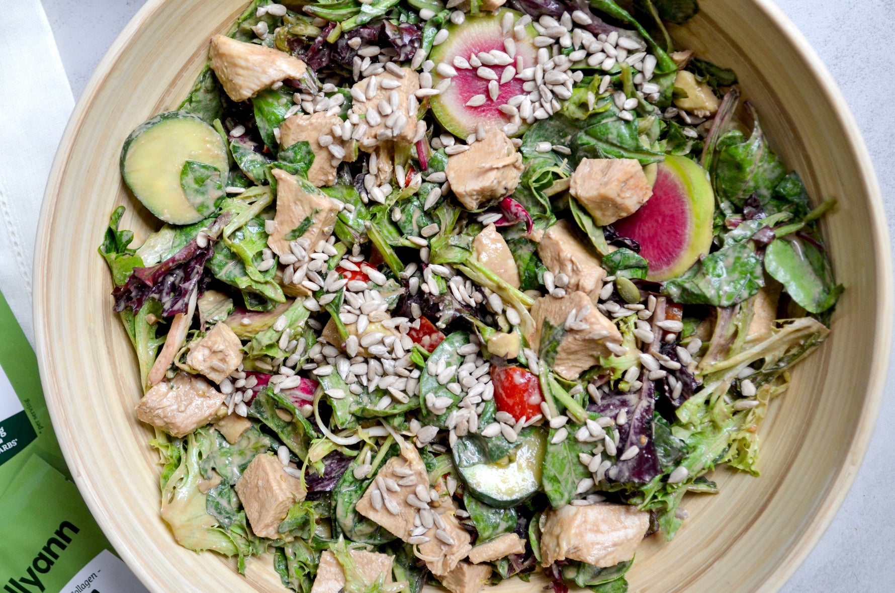 Bone Broth Balsamic Dressing Over A Summer Salad