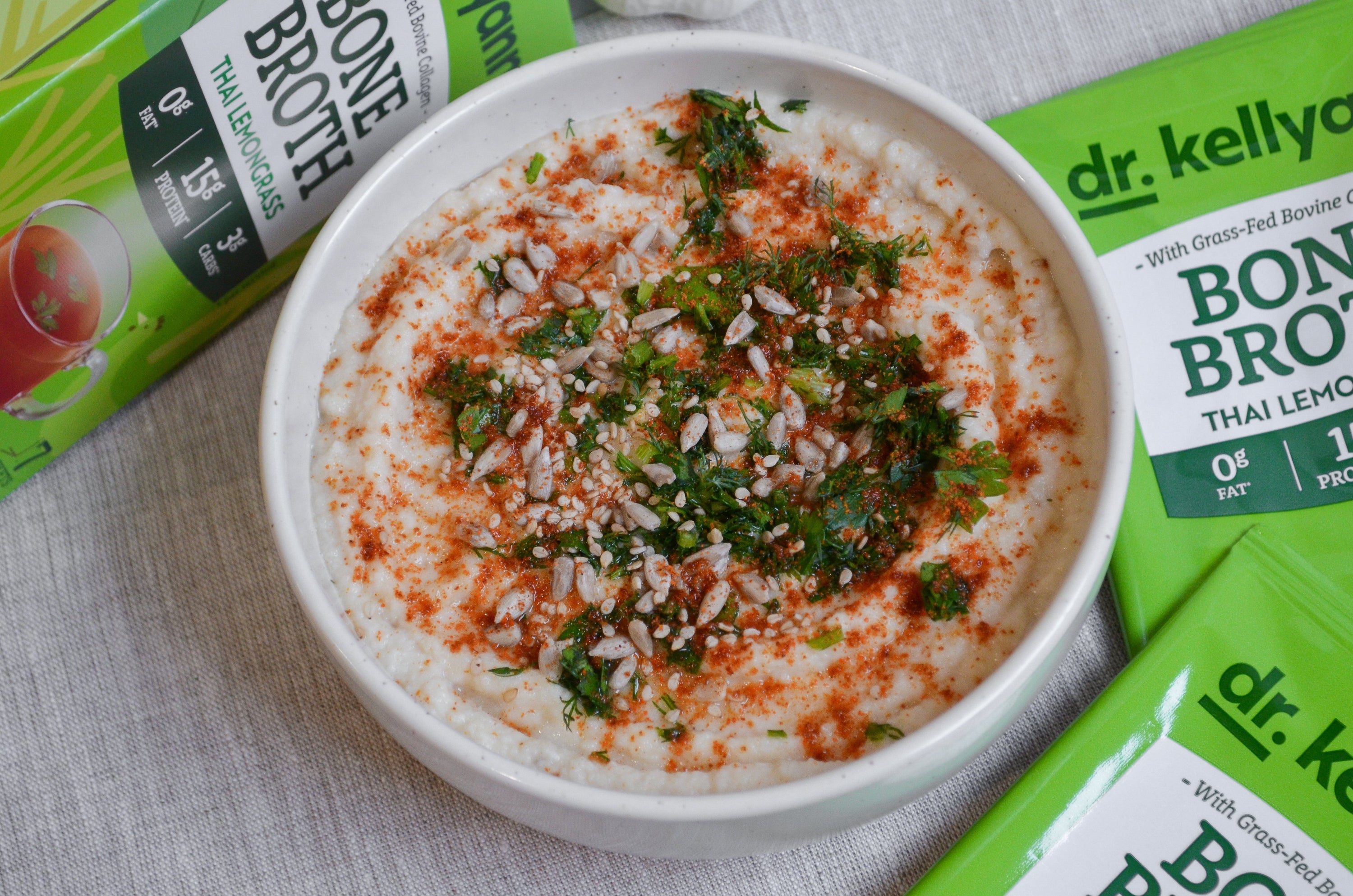 Bone Broth Cauliflower Hummus