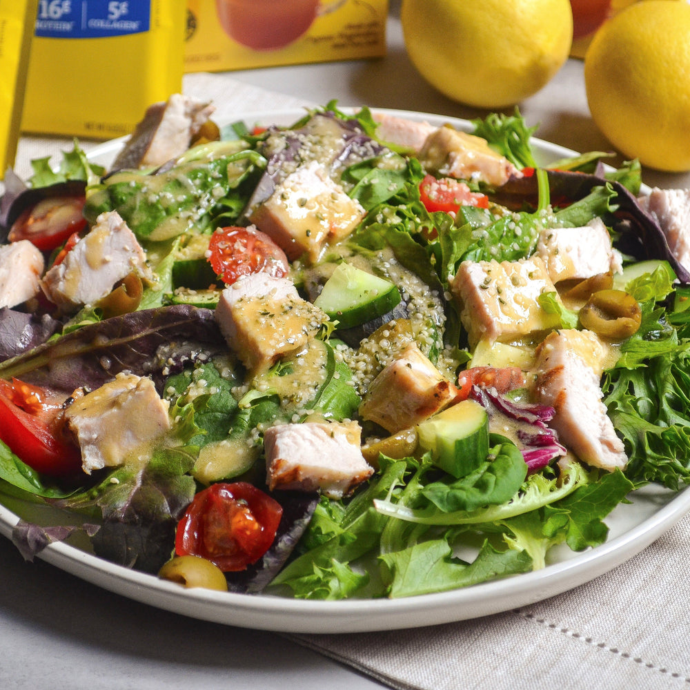 Greek Lemon Chicken Bone Broth Salad Dressing