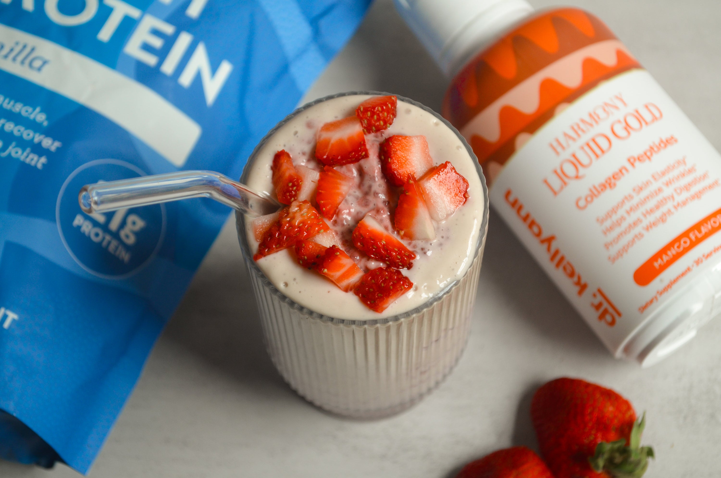 My Version of Hailey Bieber's Strawberry Skin Glaze Smoothie