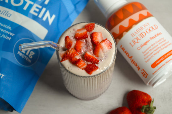 My Version of Hailey Bieber's Strawberry Skin Glaze Smoothie