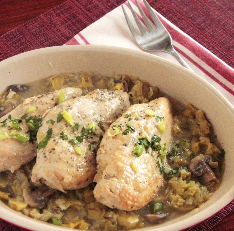 Instant Pot Chicken with Leeks and Mushrooms