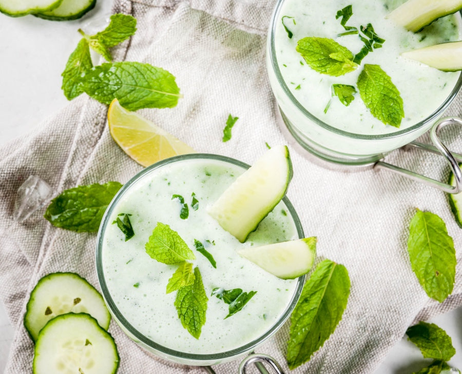 Cucumber soup with bone broth