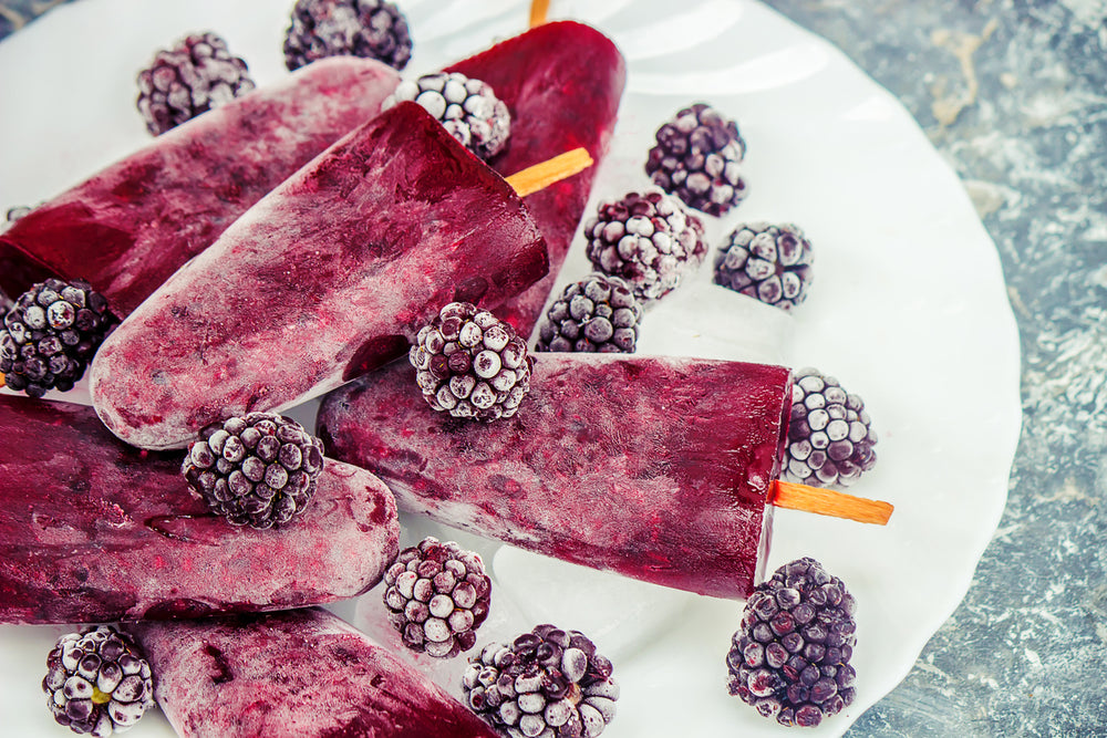 Blackberry and Blueberry Bone Broth Popsicles