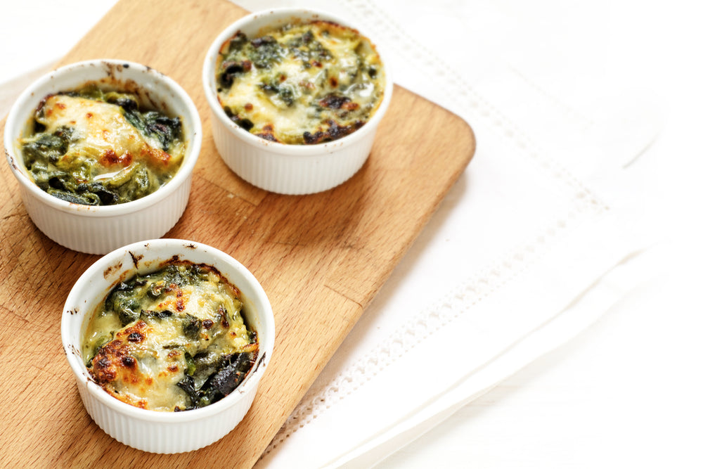 Baked Eggs Cups with Artichokes and Spinach