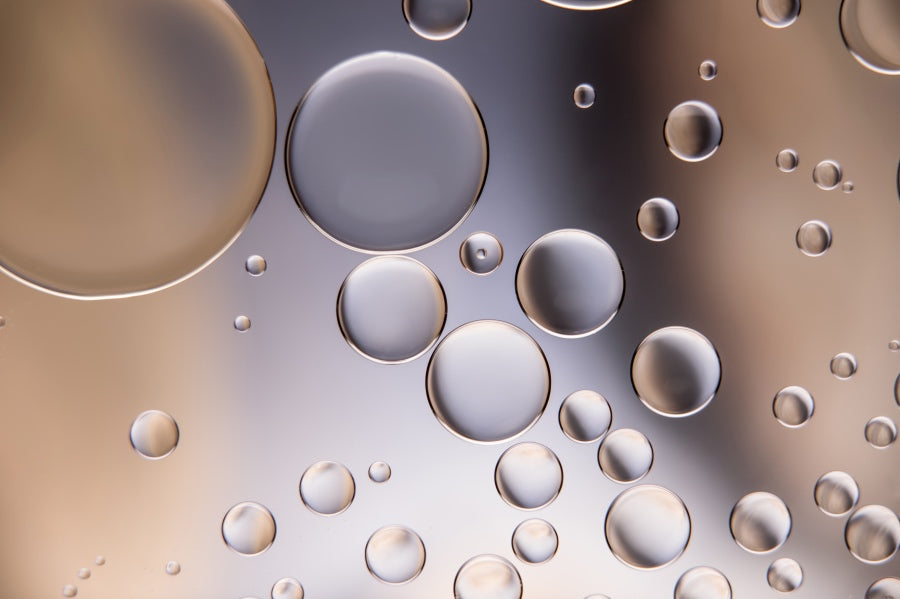 Closeup of bubbles resembling MCT oil
