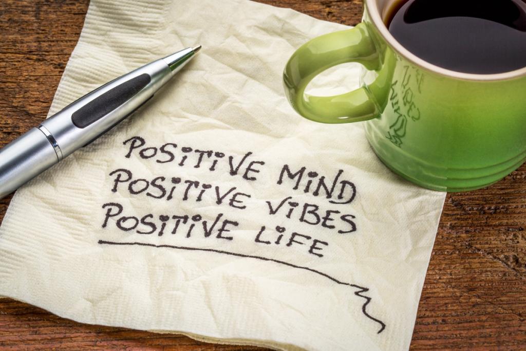 Positive writing on napkin
