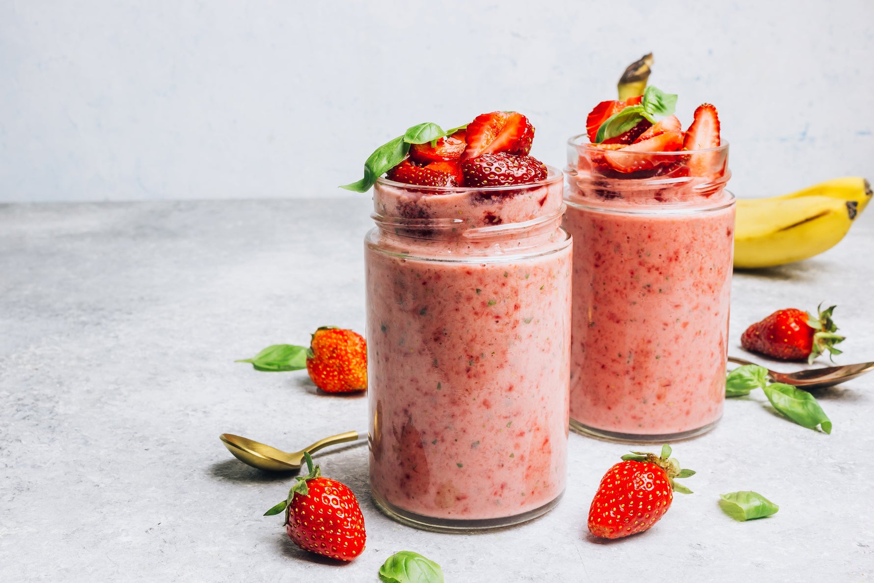 Strawberry Lemon Basil Smoothie