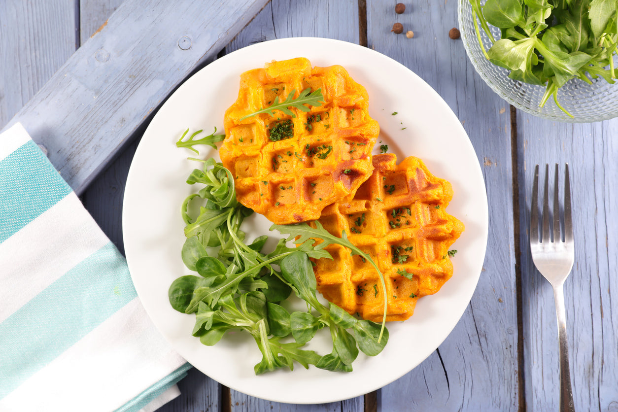 Sweet Potato Latke Waffles