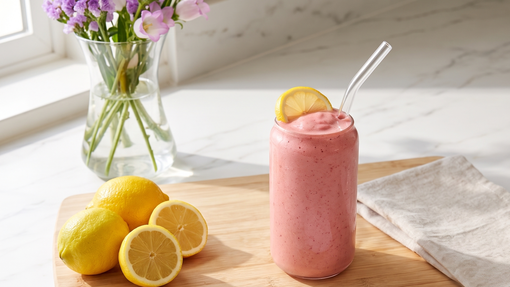 Creamy Collagen Frozen Strawberry Lemonade