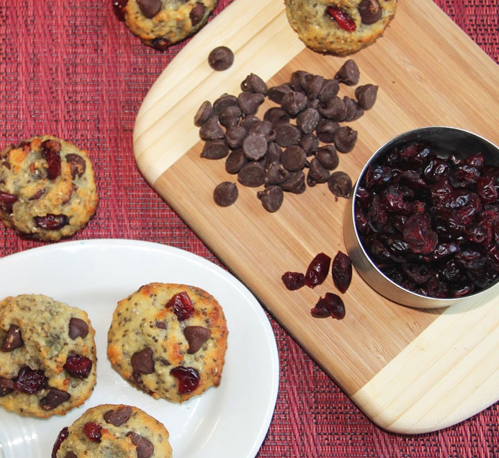 Chocolate Chia Cookies with Cranberries