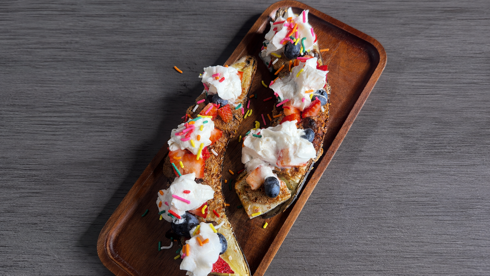 Air-Fryer Breakfast Banana Split