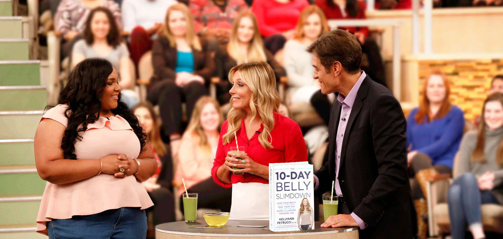 Dr. Oz and Dr. Kellyann talking to an audience member