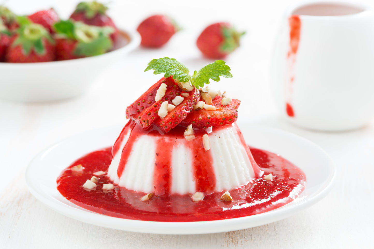 Panna Cotta with Balsamic-Soaked Strawberries