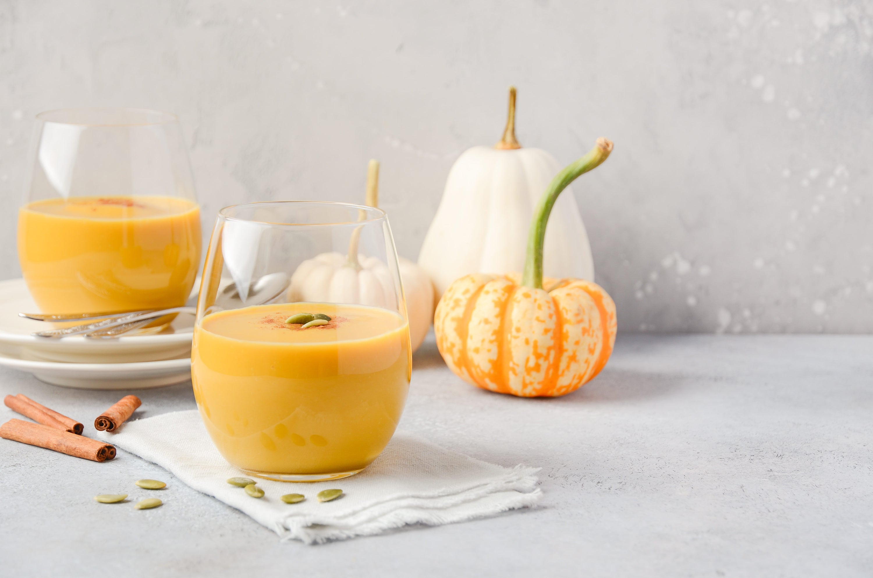 Pumpkin pie shake in a glass