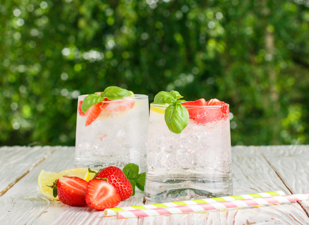 Strawberry Lemon Basil Detox Water