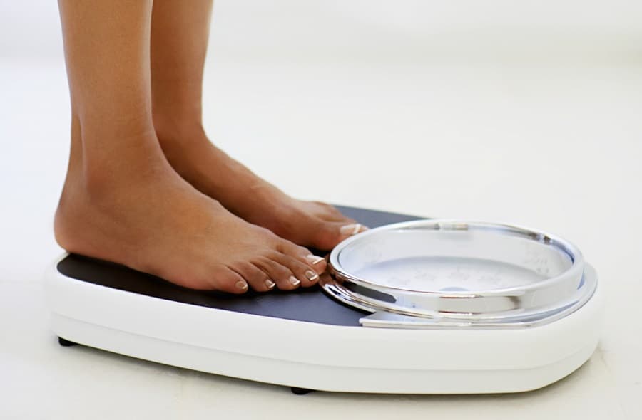 Person standing on a scale