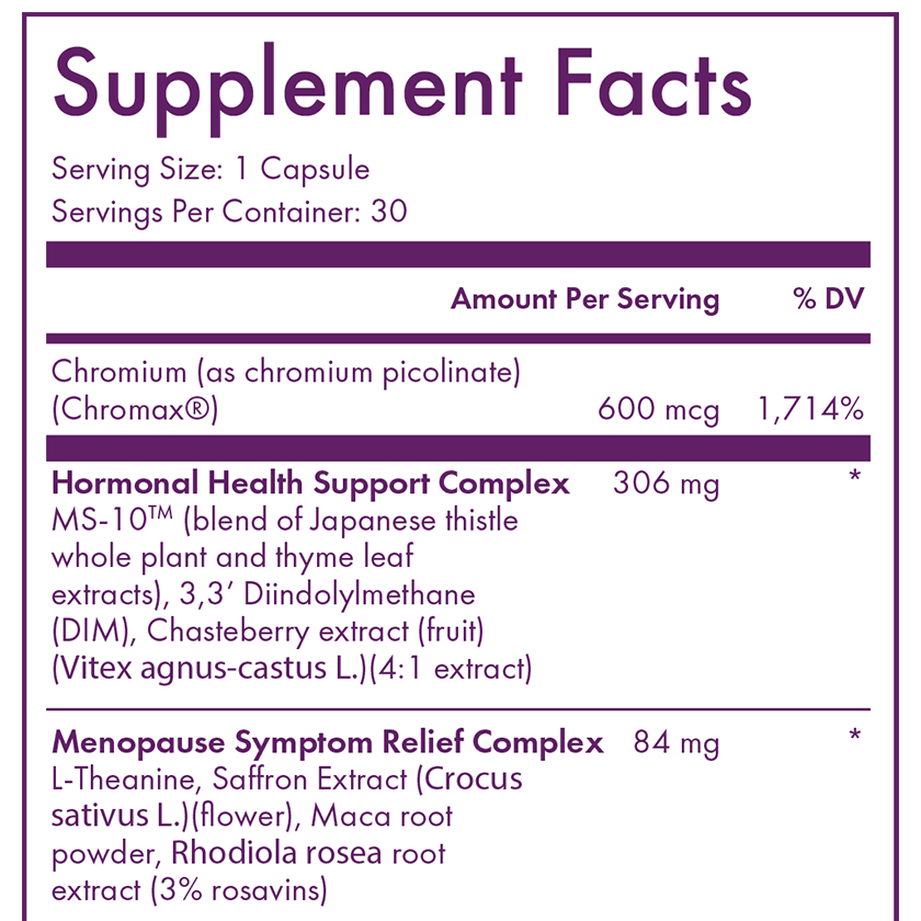 Dr. Kellyann &ME Peri + Menopause Supplement Facts