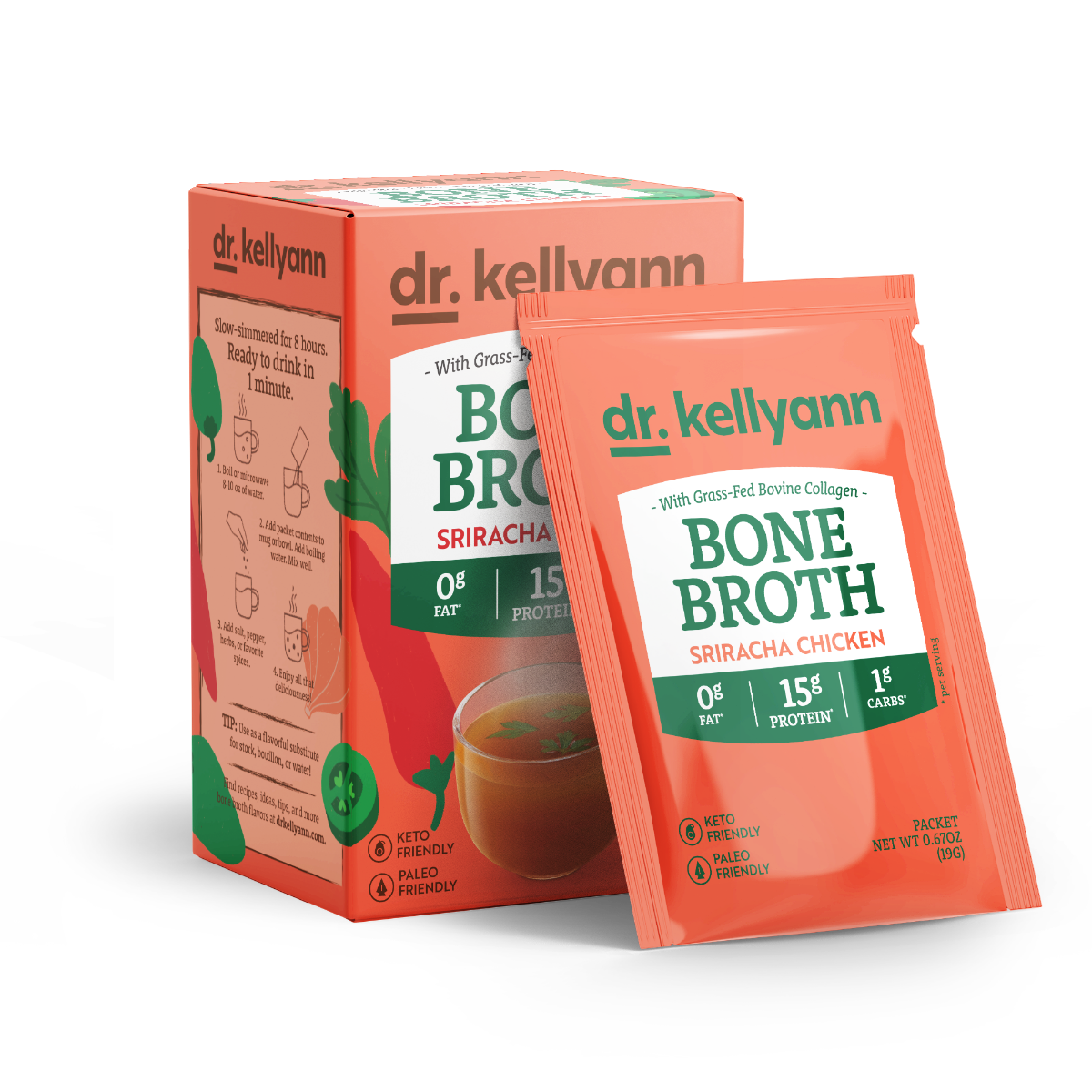 Sriracha Chicken Bone Broth Dr. Kellyann's Bone Broth Collagen Protein
