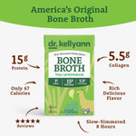 Packaging of Dr. Kellyann's Bone Broth Liquid in Thai Lemongrass flavor