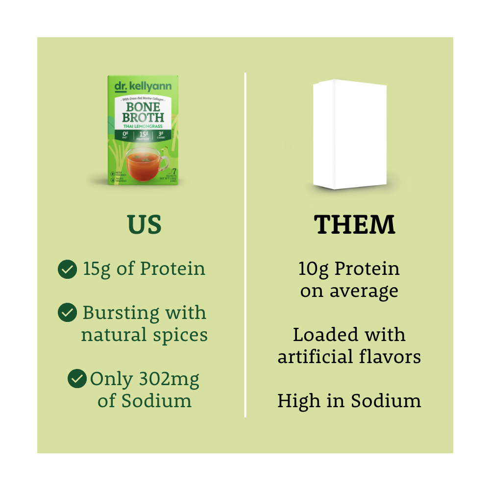 Thai Lemongrass Bone Broth Dr. Kellyann's Bone Broth Collagen Protein