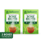 Two boxes of Dr. Kellyann Bone Broth Thai Lemongrass on a white background