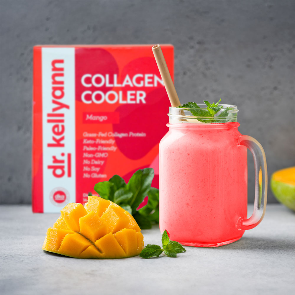 Collagen Cooler Mango | Refreshing Collagen Drink | Dr. Kellyann