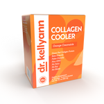 Box of Dr. Kellyann Collagen Cooler in Orange Creamsicle flavor on a white background