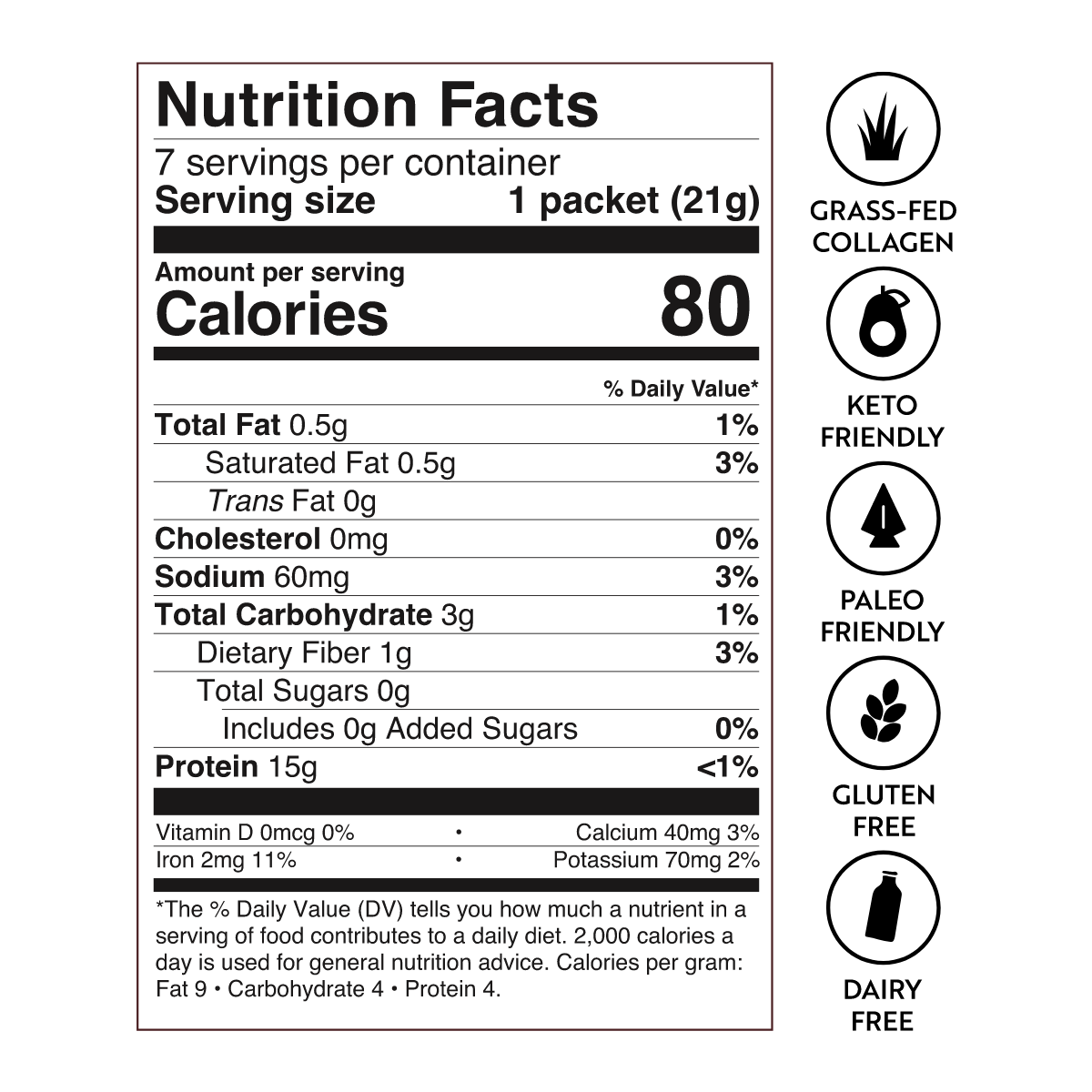 Collagen Hot Cocoa Nutrition Facts