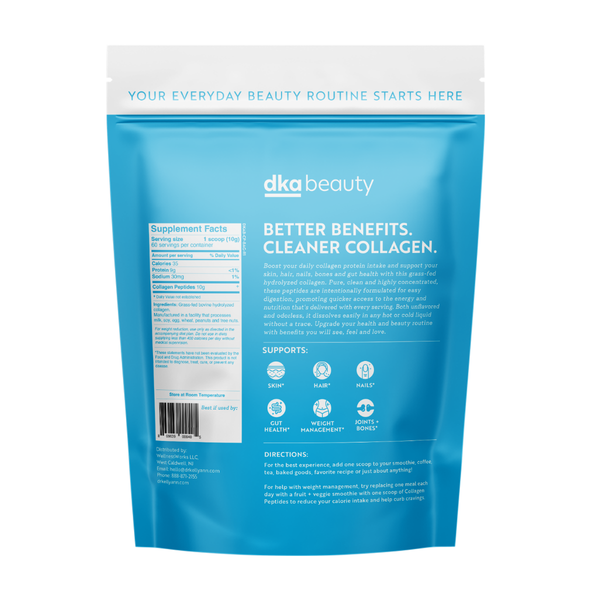 Collagen Peptides Package on the back