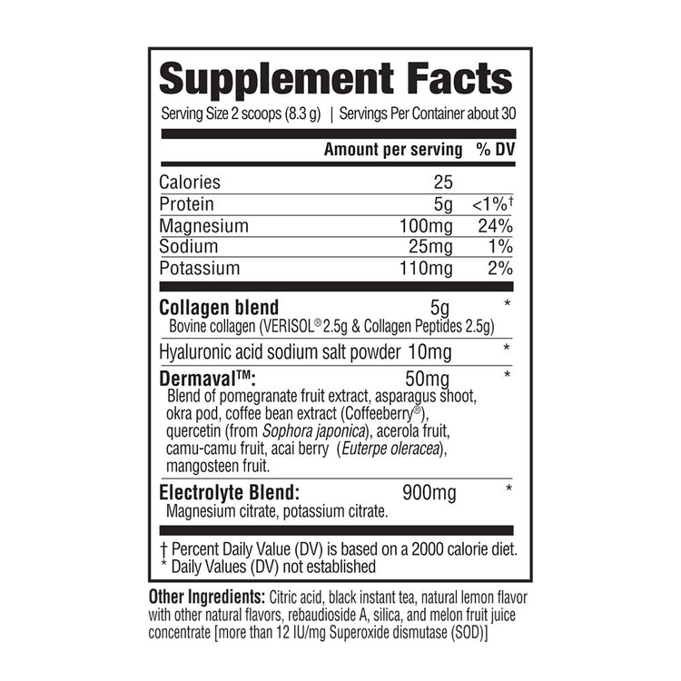 Lemon Iced Tea Supplement Facts