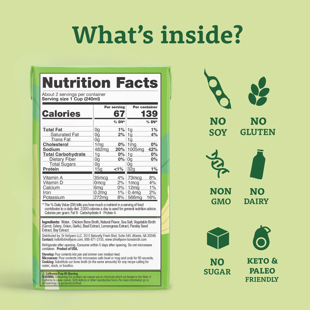 Bone Broth Liquid - Thai Lemongrass Nutrition facts and benefits 