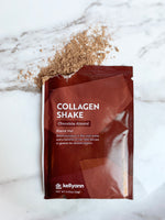 Collagen Shake - Chocolate Almond package distributed on the table