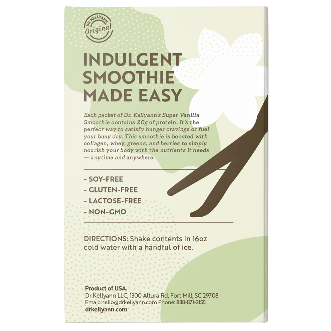 Package of Indulgent Smoothie Made Easy with benefits and directions